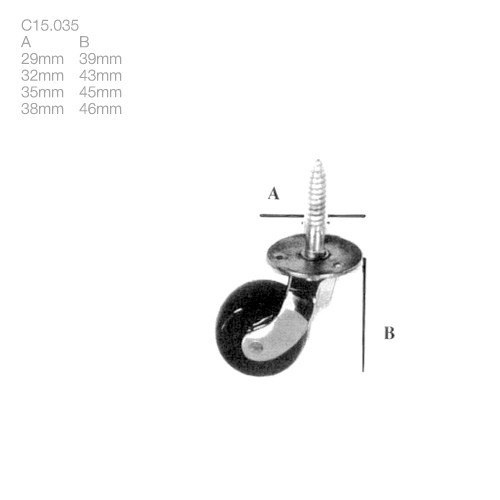 ameublement sabots, bagues et roulettes roulettes (c15.035) - brass quincaillerie